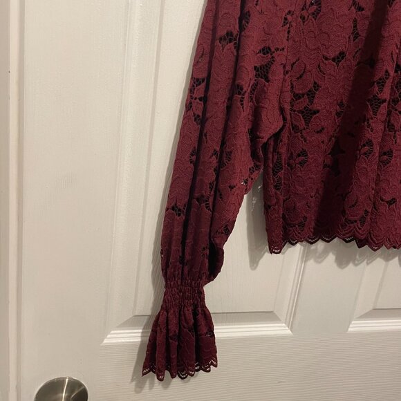 Free People Olivia Lace Balloon Sleeves Top - Picture 4 of 7